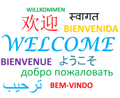 “Willkommen“ in verschiedenen Sprachen