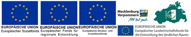 Zusammenstellung der Logos der EU-Förderungen in Mecklenburg-Vorpommern